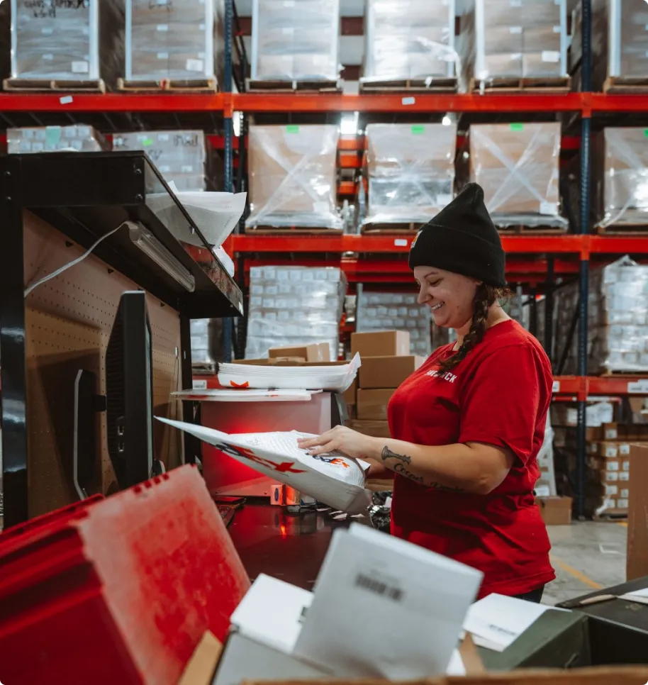 close-up of e-commerce fulfillment specialist