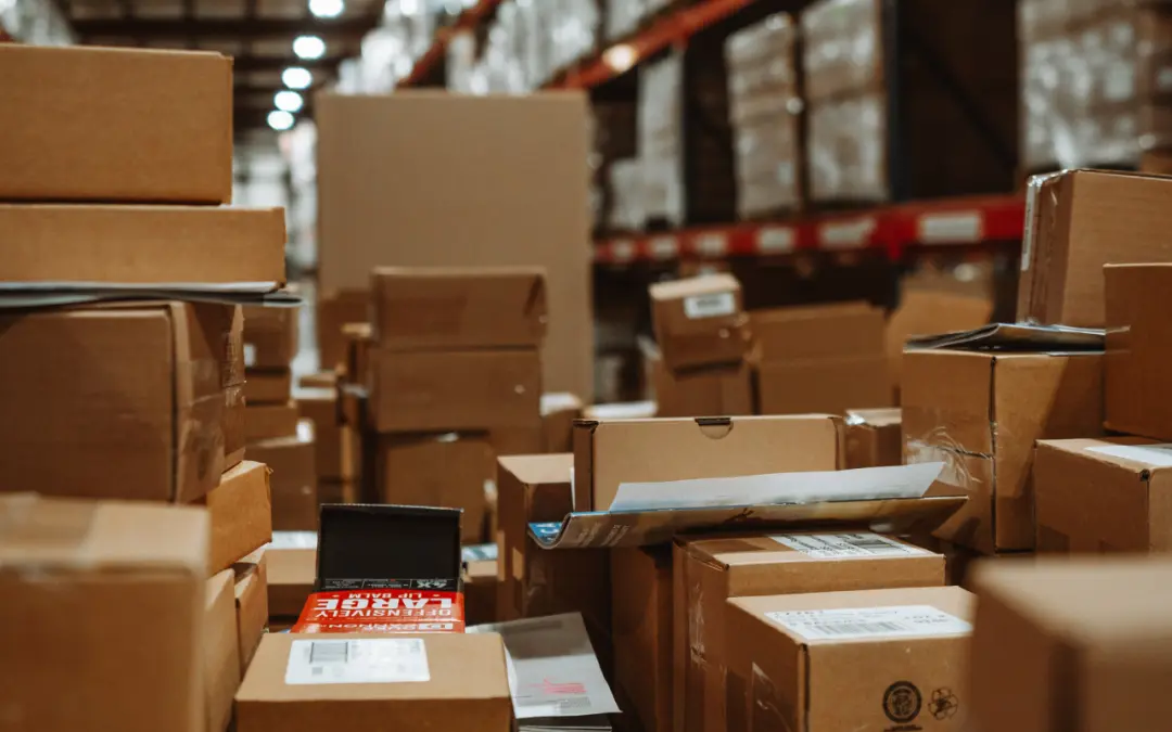 close-up of boxes