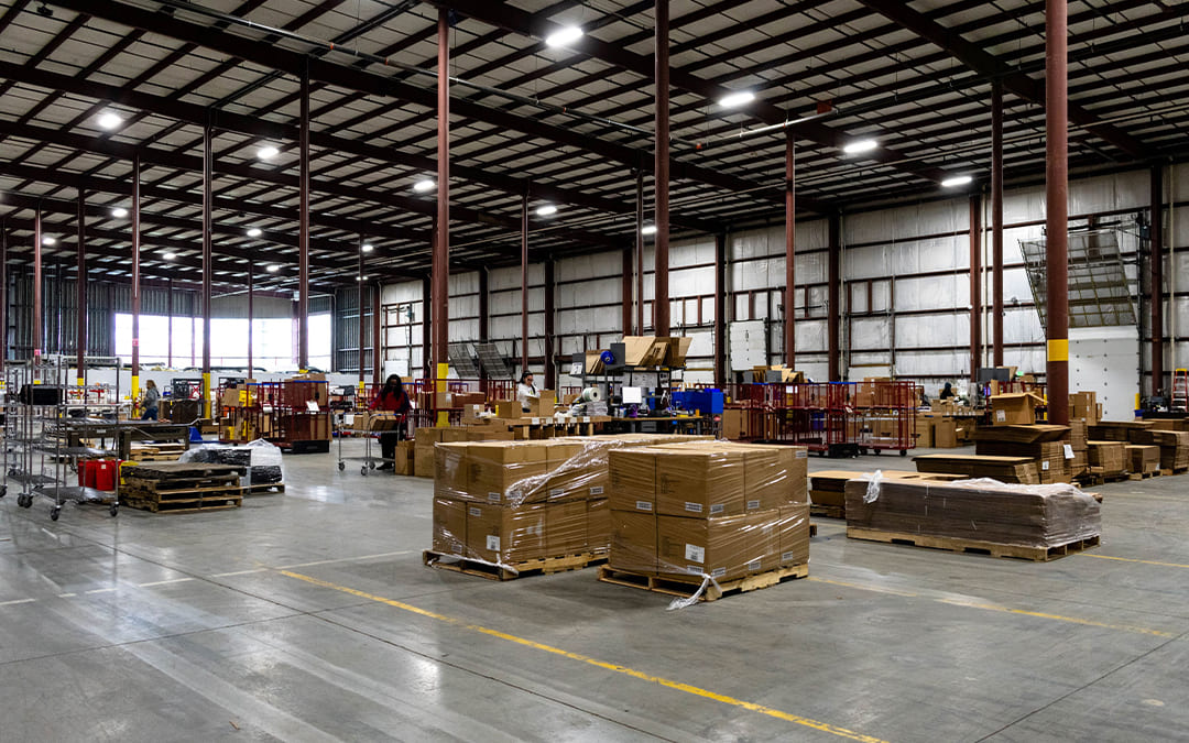 Pallets in a warehouse