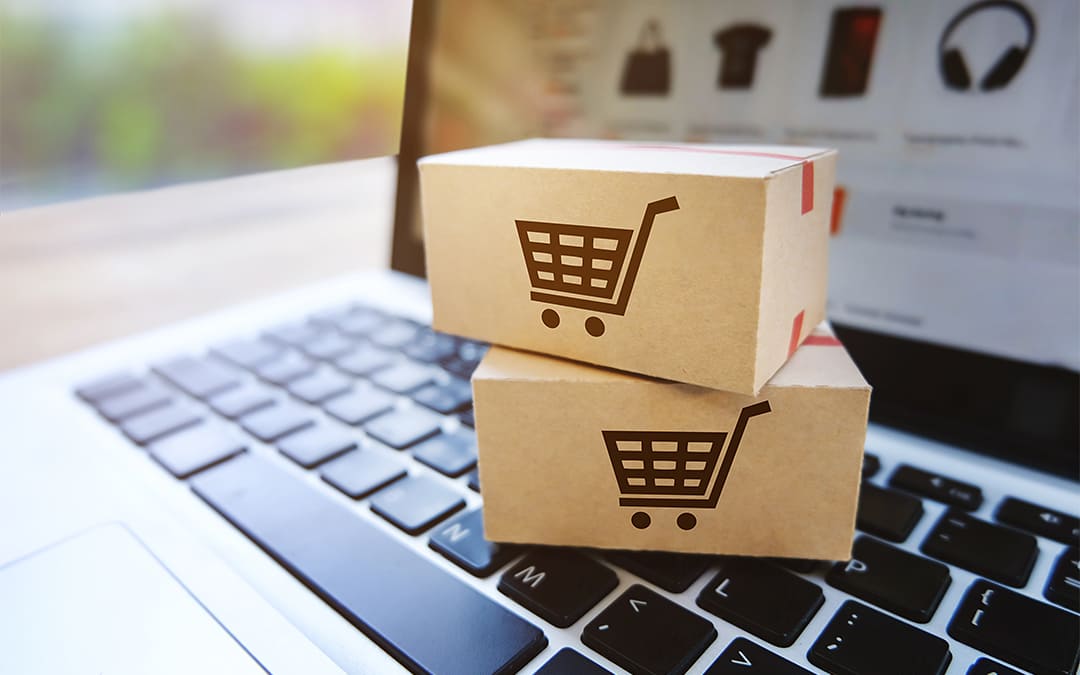 A Shopify store on a laptop